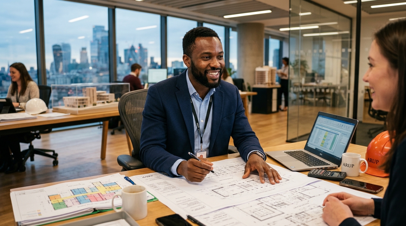 African Engineer in Office
